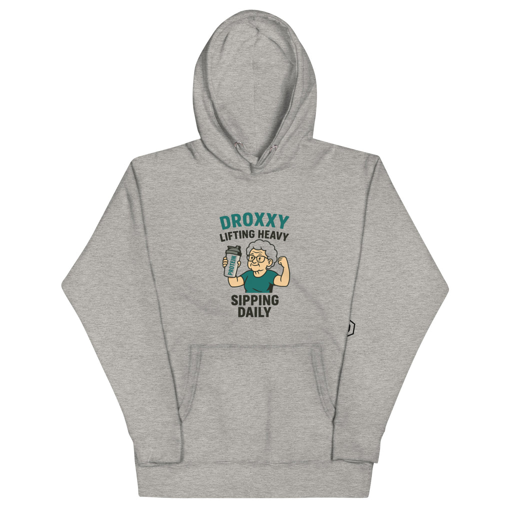 Mikina DROXXY – Unisex mikina DROXXY – Lifting Heavy, Sipping Daily | Stylová streetwear móda