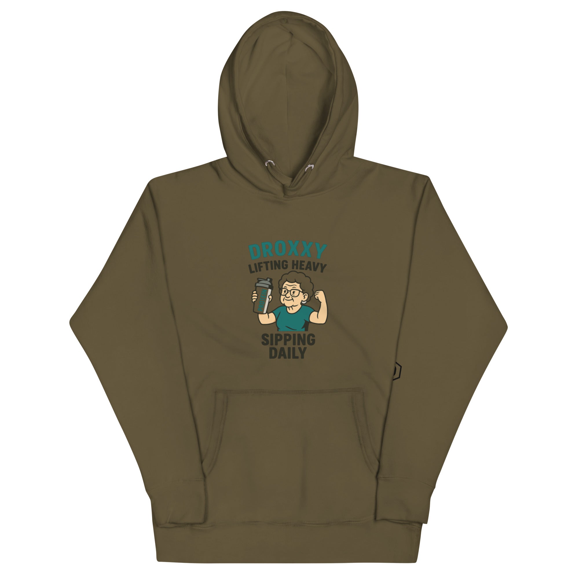 Mikina DROXXY – Unisex mikina DROXXY – Lifting Heavy, Sipping Daily | Stylová streetwear móda