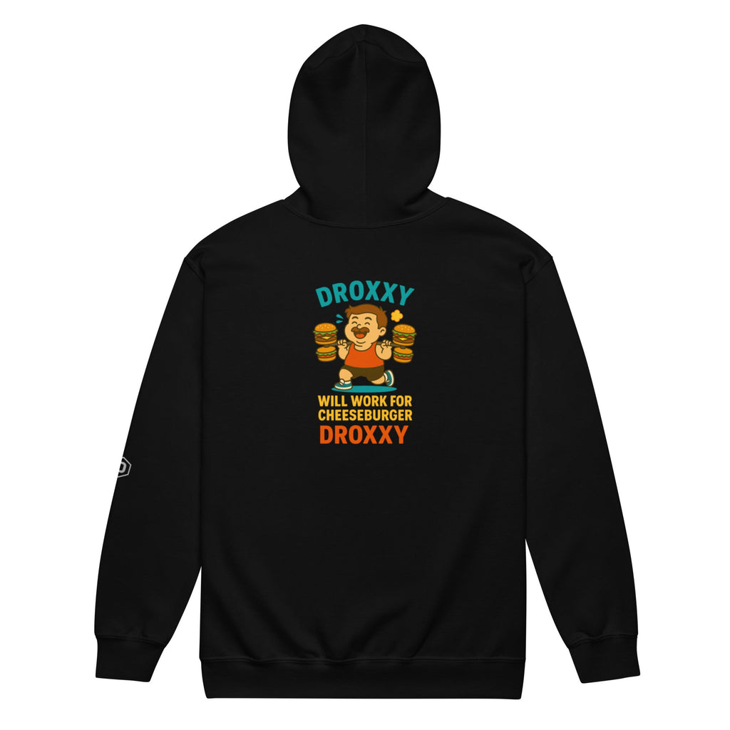DROXXY Zip Mikina – Will Work For Cheeseburger Edition | | DROXXY