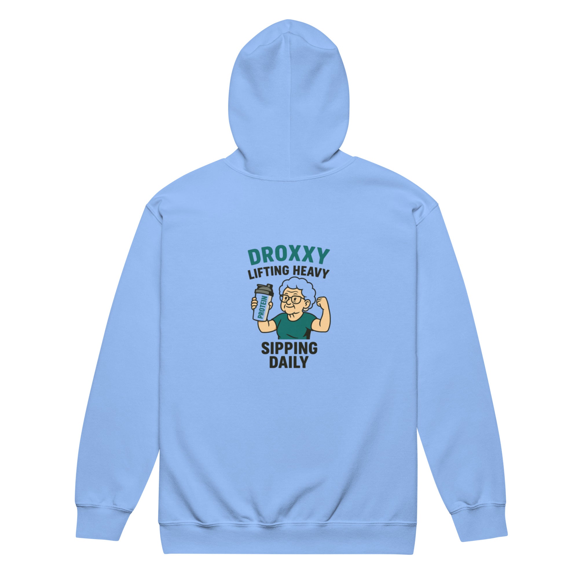 Mikina DROXXY – Unisex zip mikina DROXXY – Lifting Heavy, Sipping Daily | Stylová streetwear móda