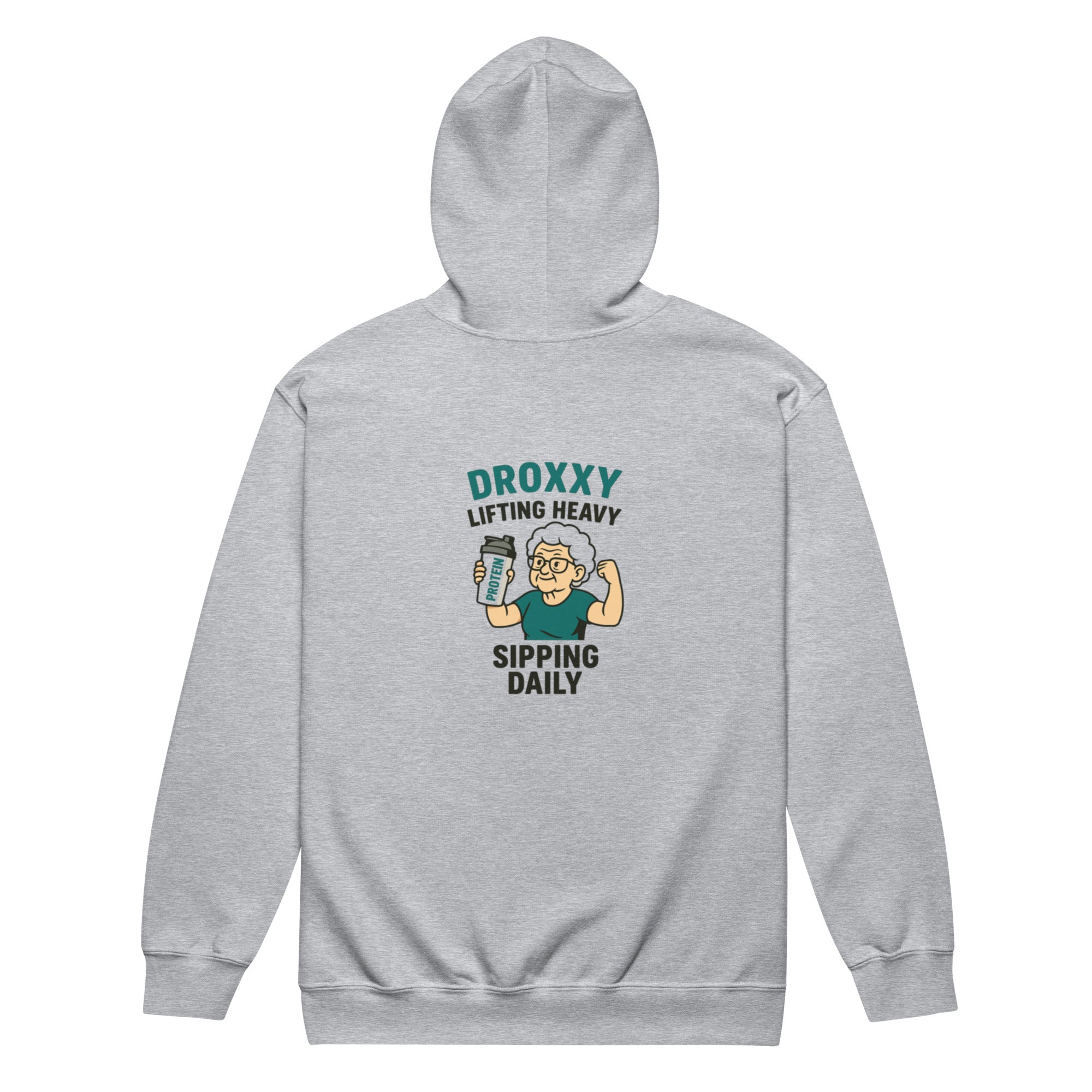 Mikina DROXXY – Unisex zip mikina DROXXY – Lifting Heavy, Sipping Daily | Stylová streetwear móda