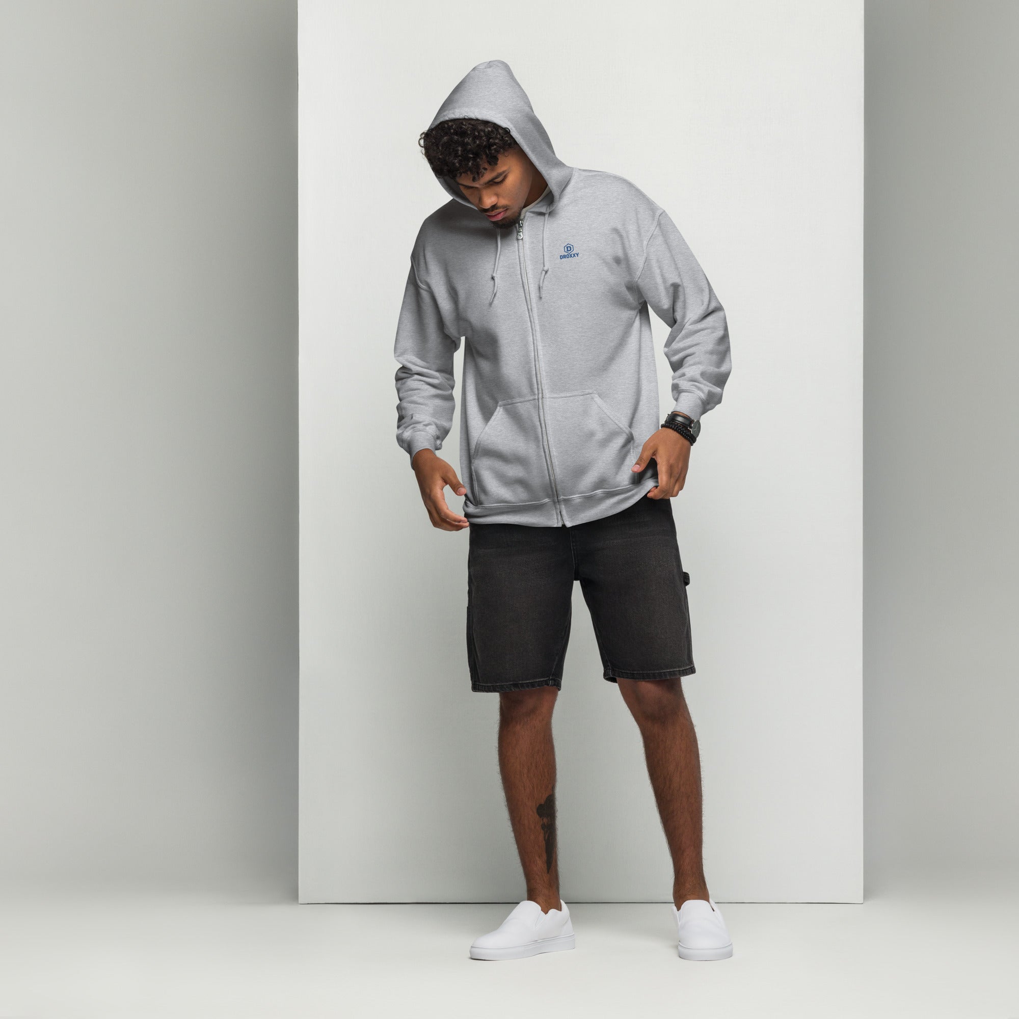 Mikina DROXXY – Unisex zip mikina DROXXY – Lifting Heavy, Sipping Daily | Stylová streetwear móda