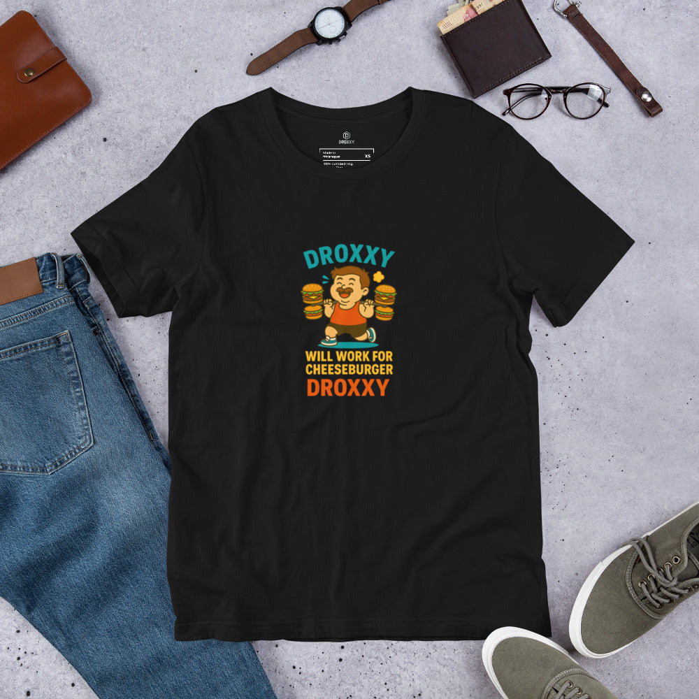 Tričko DROXXY – DROXXY Tričko – Will Work For Cheeseburger Edition | Originální streetwear