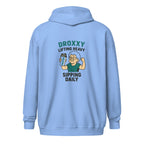 Unisex zip mikina DROXXY – Lifting Heavy, Sipping Daily | | DROXXY
